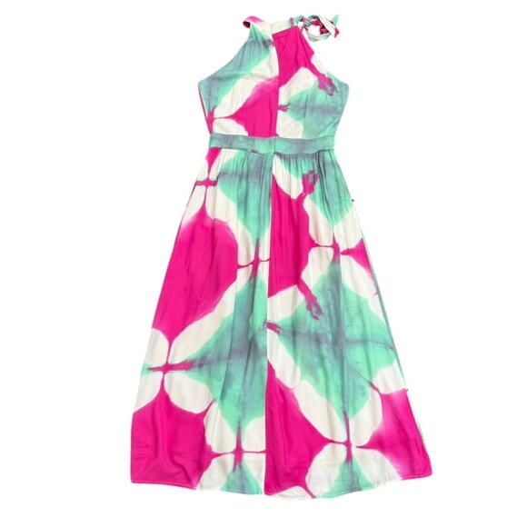 Busayo x RTR Tie Dye Halter Dress in Green/Pink, Size US 8 - Picture 7 of 8